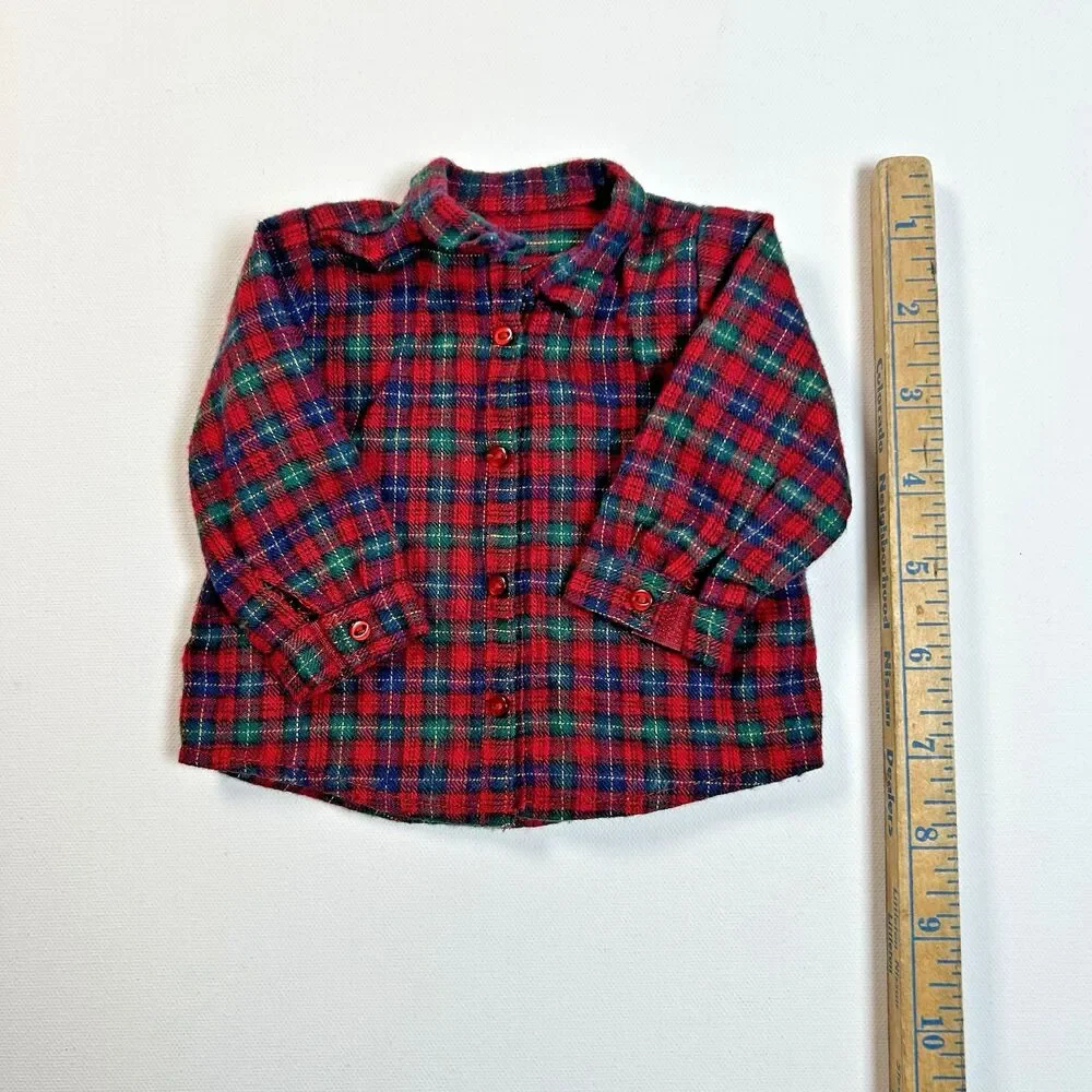 American Girl Doll EVERYDAY Plaid Long Sleeve Shirt Camping Hiking Shirt Only